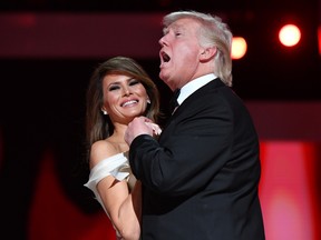 President Donald Trump and First Lady Melania Trump dance  at the Liberty Ball at the Washington Convention Center on Jan. 20, 2017 in Washington, D.C.