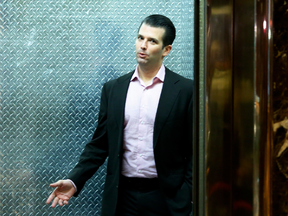 Donald Trump Jr, arrives at Trump Tower in New York on Nov. 17, 2016 for a meeting with his father, who was then President-elect.
