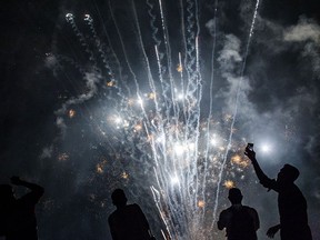 Fireworks illuminate the skyline on Jan. 1, 2017, in Yogyakarta, Indonesia.