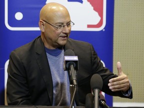 Terry Francona, manager of the Cleveland Indians, talks with members of the media at the Major League Baseball winter meetings Wednesday, Dec. 13, 2017, in Orlando, Fla.