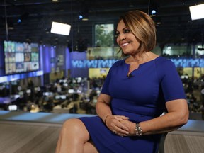 In this Wednesday, Nov. 29, 2017 photo, Univision news anchor Maria Elena Salinas sits for an interview in Doral, Fla. Salinas is leaving Univision News after more than 35 years, a decision greeted with sadness by many immigrants who see her and co-anchor Jorge Ramos as a lifeline in hostile times.