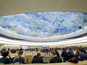 General view of the 27th special session of the Human Rights Council on "the human rights situation of the minority Rohingya Muslim population and other minorities in the Rakhine State of Myanmar", at the European headquarters of the United Nations in Geneva, Switzerland, Tuesday, Dec 5, 2017.