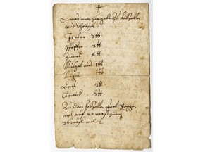 The undated image provided by the archdiocese Munich shows a recipe from the 17th century for Lebkuchen _ Germany's famous Christmas gingerbread. The recipe is among a collection of more than 1,000 books that were taken from the Altomuenster Abbey after it was closed down at the request of the Vatican earlier this year. (Archdiocese Munich via AP)