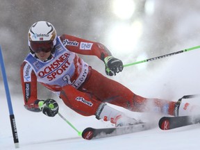 Norway's Henrik Kristoffersen competes during an alpine ski, men's World Cup giant slalom, in Val D'Isere, France, Saturday, Dec. 9, 2017.