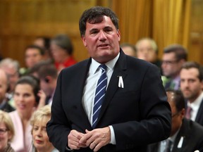 Leader of the Government in the House of Commons and Fisheries Minister Dominic LeBlanc stands during Question Period in the House of Commons in Ottawa, Wednesday, December 6, 2017.