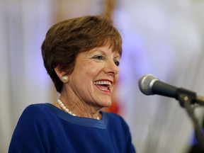 Atlanta city councilwoman and mayoral candidate Mary Norwood greets supporters at an election night party in Atlanta, Tuesday, Dec. 5, 2017. Voters in Tuesday's runoff for Atlanta mayor are deciding between Norwood and Keisha Lance Bottoms. If Norwood wins, Atlanta would have its first-ever white female mayor. If Bottoms wins, it would continue what has been called the city's black political machine, which has dominated the mayor's office since the mid-1970s.