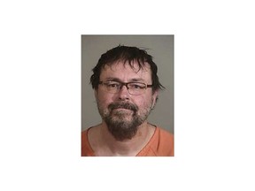 FILE - This April 20, 2017, file photo released by the Siskiyou County Sheriff's Office shows Tad Cummins. Cummins was accused of running away with a 15-year-old student in March 2017, setting off a nationwide manhunt. He was charged with taking a minor across state lines for sex, and obstruction of justice after allegedly admitting they had sex during most of their 38 days on the run. In court documents filed in December 2017, he argued that statements he made after his arrest were coerced and should not be used in court. (Siskiyou County Sheriff's Office via AP, File)