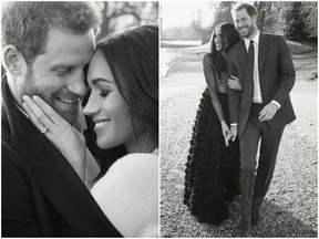 Prince Harry and Meghan Markle released engagement photos on Kensington Palace's official Instagram account.