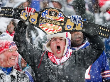 ORCHARD PARK, NY - DECEMBER 10:  A fan yells during the second quarter of a game between the Buffalo Bills and Indianapolis Colts on December 10, 2017 at New Era Field in Orchard Park, New York.  (Photo by Brett Carlsen/Getty Images)