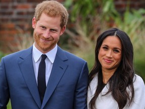 Prince Harry and Meghan Markle attend a photo call at Kensington Palace to mark their engagement in November. They'll get married May 19.