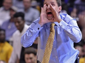 LSU head coach Will Wade coaches against Houston,  during an NCAA college basketball game Wednesday, Dec. 13, 2017, in Baton Rouge, La.