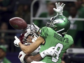Troy cornerback Marcus Jones breaks up a pass intended for North Texas wide receiver Rico Bussey Jr. (8) in the first half of the New Orleans Bowl NCAA college football game in New Orleans, Saturday, Dec. 16, 2017.