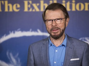 Bjorn Ulvaeus, former band of the group ABBA, poses for photographers during a photo call to promote the exhibition 'ABBA: Super Troupers', in London, Wednesday, Dec. 13, 2017.