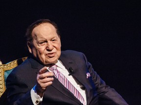 Billionaire Sheldon Adelson, chairman and chief executive officer of Las Vegas Sands Corp., on Tuesday, Sept. 13, 2016.