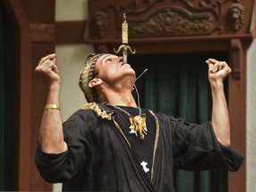 This Sept. 3, 2016  photo shows Johnny Fox, "swordswallower extraordinaire," is in his 38th season as a performer at the Renaissance Festival in Crownsville, Md.  Fox who presented his quirky art form to enthusiastic audiences around the world has died.  A close friend, Barbara Calvert, says  Fox succumbed to cancer on Sunday, Dec. 17, 2017 in Maryland. He was 64.