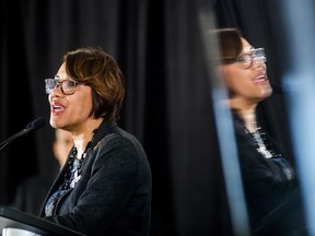 FILE - In this Oct. 2, 2017, file photo, Flint Mayor Karen Weaver speaks in Flint, Mich. Plaintiffs in a landmark legal settlement related to Flint's lead-tainted water have asked a federal judge to intervene because they say city officials have repeatedly ignored requirements that allow monitoring of whether the court-ordered deal is being followed. In a statement Thursday, Dec. 28, Weaver defended her administration while saying the motion deals only with proposed changes to how status reports are provided and does not jeopardize lead pipe replacements.