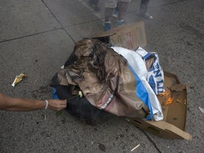 Supporters of opposition presidential candidate Salvador Nasralla burn a campaign poster of President Juan Orlando Hernandez, running for re-election, during a protest in Tegucigalpa, Honduras, Sunday, Dec. 3, 2017. Opposition leaders have called for a mass march against the purported election fraud on Sunday and for the presidential election to be held again after the country erupted in deadly protests over the delayed vote count.