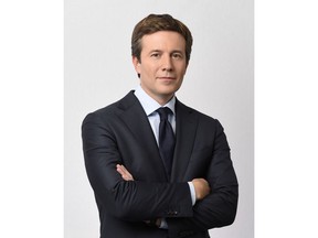 This photo provided byBroadcasting Inc. shows Jeff Glor in New York.  The "CBS Evening News" gets a new face and an additional run time starting Monday, Dec. 4, 2017.  Glor takes over as the broadcast's anchor replacing Scott Pelley and his sub for the past several months, Anthony Mason.   (Timothy Kuratek/ CBS Broadcasting Inc. via AP)