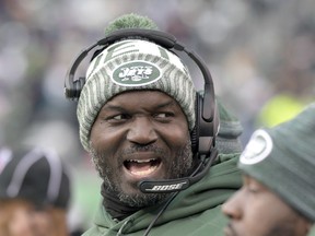 File- This Dec. 24, 2017, file photo shows New York Jets head coach Todd Bowles reacting during the second half of an NFL football game in East Rutherford, N.J.  Bowles said he isn't worried about having to find ways to motivate his team this week, even with its postseason prospects gone. "We've got some prideful guys and we fight and we understand where we are but that doesn't mean we don't try to go out and win every ball game and this week will be no different for us," he said.