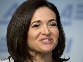 FILE - In this June 22, 2016, file photo, Facebook Chief Operating Officer Sheryl Sandberg speaks at the American Enterprise Institute in Washington. In a Facebook post on Sunday, Dec. 3, 2017, Sandberg warned of a potential backlash against women and urged companies to put in place clear policies on how allegations of sexual harassment are handled.