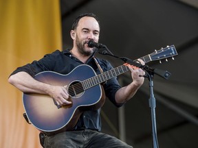 FILE - In this May 5, 2017, file photo, Dave Matthews performs at the New Orleans Jazz and Heritage Festival in New Orleans. Dave Matthews, Trey Anastasio Band and others will perform a concert at Radio City Music Hall in New York for "A Concert for Island Relief" on Jan. 6, 2018, to benefit hurricane relief efforts in United States and the British Virgin Islands.