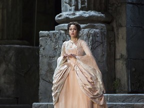 This 2017 photo provided by the Metropolitan Opera shows Nadine Sierra as Ilia in Mozart's "Idomeneo" in New York. She made history of sorts at age 20 by becoming the youngest singer ever to win the Metropolitan Opera's vocal competition. Now, at the ripe old age of 29, Sierra is on the brink of stardom. (Metropolitan Opera via AP)