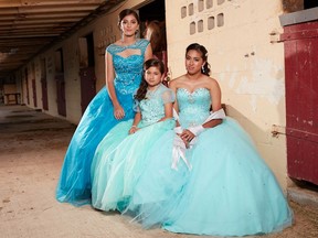 This image released by HBO shows a scene from "15: A Quinceanera Story," a documentary co-directed by Thalia and premiering on Tuesday. (HBO via AP)