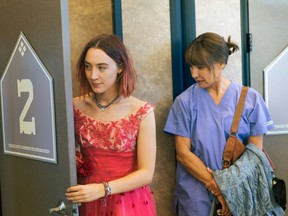 This image released by A24 Films shows Saoirse Ronan, left, and Laurie Metcalf in a scene from "Lady Bird." The 62-year-old Metcalf has already gotten supporting actress nominations from the Screen Actors Guild, the Golden Globes and the Independent Spirit Awards. She says she's flattered by the attention, which she also calls surreal. And on January 23, she might add the coveted Oscar nomination to her resume too.