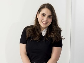 In this Nov. 7, 2017 photo, actress Beanie Feldstein poses for a portrait to promote "Lady Bird" in New York. Feldstein was named as one of 2017's breakthrough entertainers by the Associated Press.