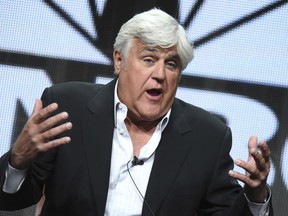 FILE - In this Aug. 13, 2015, file photo, Jay Leno participates in the "Jay Leno's Garage" panel at the The NBCUniversal Summer TCA Tour at the Beverly Hilton Hotel in Beverly Hills, Calif. Former "Tonight Show" host Leno and his wife have purchased an oceanfront estate in Newport, Rhode Island. The Boston Globe reports Monday, Dec. 4, 2017, Leno, who grew up in Andover, Mass., paid $13.5 million for the mansion called Seafair. It has eight bedrooms and 11 bathrooms and comes with a pool, a tennis court and a private beach.