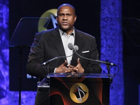 FILE - In this April 27, 2016 file photo, Tavis Smiley appears at the 33rd annual ASCAP Pop Music Awards in Los Angeles. Smiley said that he isn't just angry at PBS for firing him on sexual misconduct charges. He's angry about his depiction in the media.