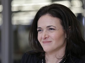 FILE - In a Feb. 3, 2015, file photo, Facebook chief operating officer Sheryl Sandberg is photographed at the company's headquarters in Menlo Park, Calif. Some women, and men, worry that the same climate that's emboldening women to speak up about harassment could backfire by making some men wary of female colleagues. Sandberg recently wrote that she hoped the outcry over misconduct doesn't "have the unintended consequence of holding women back."
