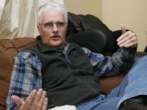 Alan Newport, who is opposed to using the abandoned Chilocco Indian School campus for bioterror testing, speaks during an interview in Newkirk, Okla., Wednesday, Nov. 29, 2017. Residents of the small town of Newkirk are worried about Department of Homeland Security plans to conduct a bioterrorism response drill near town.