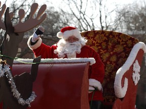 Santa waves to children of all ages during the Christmas In The Village Santa Claus Parade on Saturday December 5, 2015 in Millbrook, Ont. Contest. The theme of the parade was Winter Wonderland.
