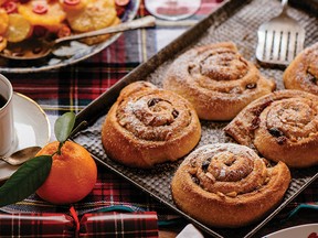 Overnight Spiced Stollen Swirl Buns