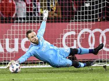 Sounders goalkeeper Stefan Frei kept his team in the game in the first half, making several acrobatic saves as Toronto FC dominated play.