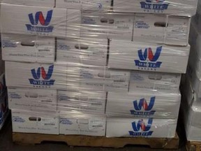 A pallet with boxes of veal similar to what was stolen.