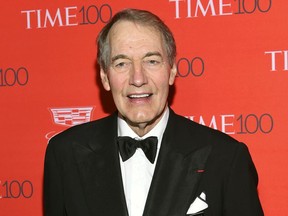 FILE - In this April 26, 2016 file photo, Charlie Rose attends the TIME 100 Gala, celebrating the 100 most influential people in the world in New York. Some U.S. universities are reviewing whether to revoke honorary degrees given to prominent men accused of sexual misconduct. North Carolina State, Oswego State and Montclair State are reviewing honorary degrees given to Rose, who has been accused of harassment.  (Photo by Evan Agostini/Invision/AP, File)