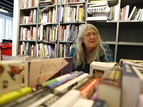 In this photo taken Wednesday, Nov. 29, 2017, British author Mary Beard poses for the Associated Press during an interview as she talks about her new book 'Women in Power' in London.  A new book by classical historian Mary Beard links Greek mythology to modern Twitter trolls, arguing both have a problem with women who speak up.