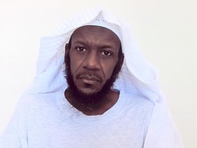 This undated photo taken by the International Red Cross and released by lawyer Walter Ruiz, shows his client Mustafa al Hawsawi posing for a portrait while he's a detainee at the Guantanamo U.S. Naval Base in Guantanamo, Cuba. On Tuesday, Dec. 5, 2017, an FBI agent has started describing the case against Mustafa al Hawsawi, a Saudi citizen accused in the Sept. 11 attack, for the first time since he was arraigned on capital charges at the Guantanamo Bay detention center more than six years ago. (Mustafa al-Hawsawi via AP)