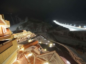 This undated picture released by North Korea's official Korean Central News Agency (KCNA) on December 31, 2013 shows a general view of the ski resort at Masik Pass in North Korea's Kangwon province. North Korea's leader Kim Jong-Un visited the newly completed ski resort and ordered officials to open his pet project to the public as soon as possible, state media reported.