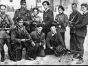Abba Kovner, standing in the center, with members of the Jewish Resistance in Vilnius.