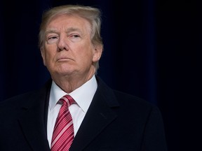 This file photo taken on January 06, 2018 shows US President Donald Trump speaking during a retreat with Republican lawmakers at Camp David in Thurmont, Maryland.