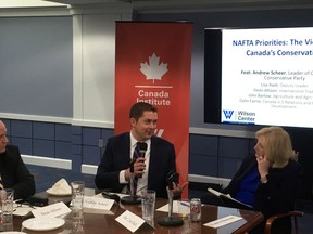 Conservative Leader Andrew Scheer speaks at a roundtable discussion at the Wilson Centre in Washington, D.C., Wednesday, Jan.17, 2018.