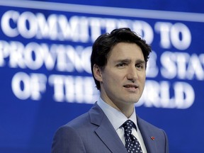 Justin Trudeau, Prime Minister of Canada, looks to the audience during his special address on corporate responsibility and the role of women in a changing world during the annual meeting of the World Economic Forum in Davos, Switzerland on January 23, 2018.