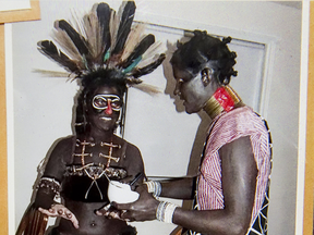 Const. Katrina Aarts, right, dressed in a costume and blackface in 2006, more than 10 years before she joined the London police force.