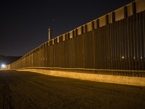 A photo taken on March 30, 2017, shows a portion of the new steel border fence that stretches along the U.S.-Mexico border in Sunland Park, N.M.