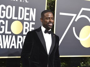 Sterling K. Brown arrives at the 75th annual Golden Globe Awards at the Beverly Hilton Hotel on Sunday, Jan. 7, 2018, in Beverly Hills, Calif.