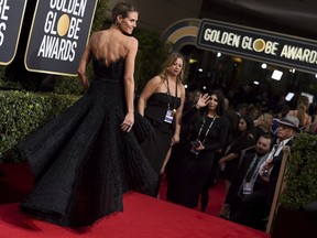 Heidi Klum arrives at the 75th annual Golden Globe Awards at the Beverly Hilton Hotel on Sunday, Jan. 7, 2018, in Beverly Hills, Calif.