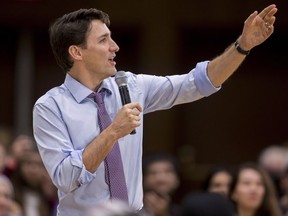 Prime Minister Justin Trudeau speaks at a town hall event at Western University in London, Ont., on Thursday, January 11, 2018.